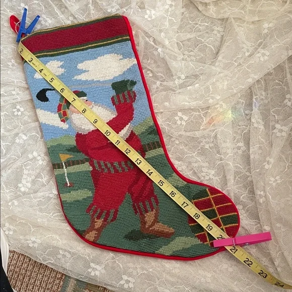 Festive Santa Christmas Stocking - Red and Green - Picture 2 of 6